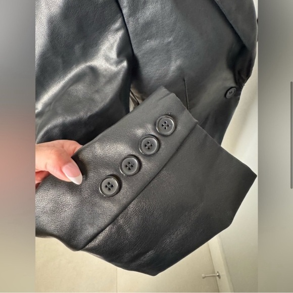 Rebecca Minkoff Black Lambskin Leather Blazer/Size Small - Picture 6 of 10